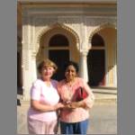 Meena and Valentina pose at the palace