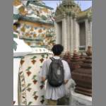 The walls of Wat Arun are decorated with beautiful tile work