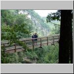 Suspension bridge over the gorge