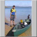 That's our canoe... see the motor on the back?