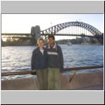 In front of the Harbor Bridge