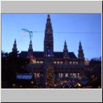 City hall at night -- site of the Xmas market