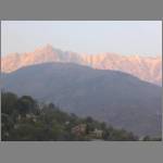 Snow clad mountains in the background