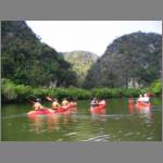 Our kayaking team setting out on a journey through mangrove forest