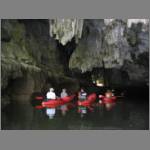Inside a dark cave