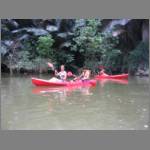The Mehras exploring the lagoon