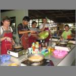 Students are busy cooking