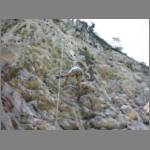 This isn't falling, but rapelling -- a controlled descent