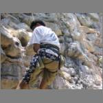 Rapelling, almost back to firm ground