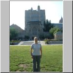 Daria with a Yale building
